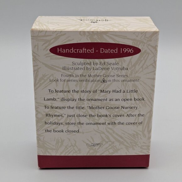 Hallmark Keepsake Mary Had a Little Lamb 1996 NEW 4th in the Mother Goose Series - Picture 10 of 12